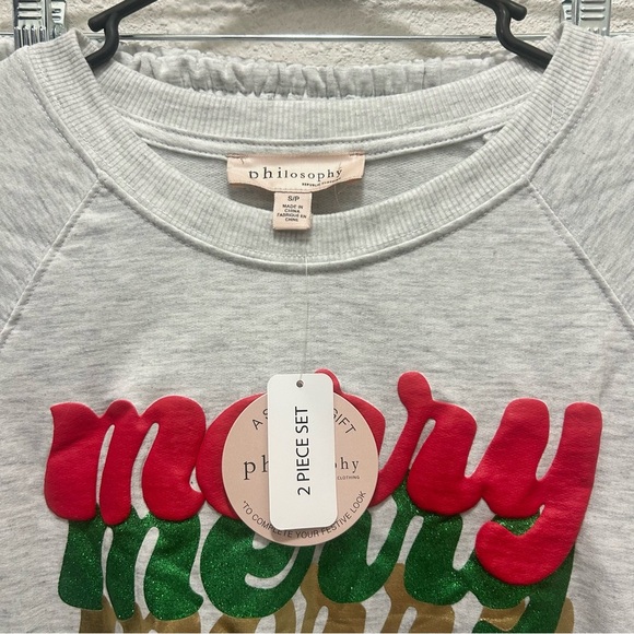Philosophy "Merry" Heather Grey Christmas Lounge Set NWT Small - Picture 2 of 6